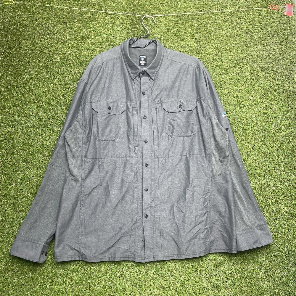 Kuhl Shirt Mens 2XL Airspeed Vented Button Up Cloud Outdoor Hiking Long Sleeve